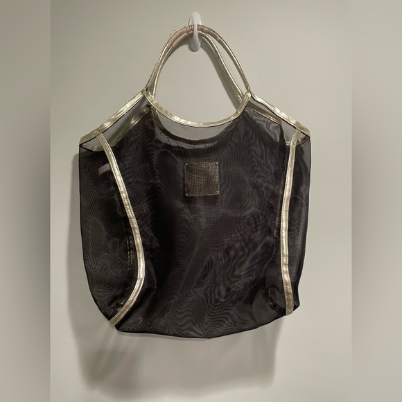 {Victoria's Secret} Beach Bag black with gold trim - Picture 3 of 5